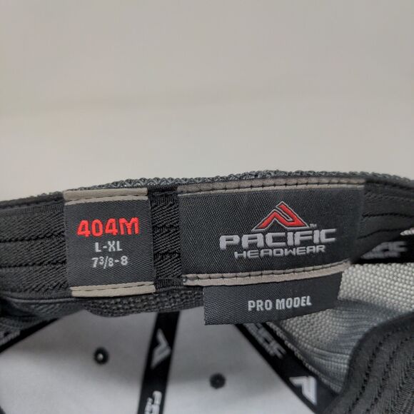 JHS Racing Pacific Headwear Black Gray Fitted Cap Hat Size L - XL Horse - Picture 11 of 11